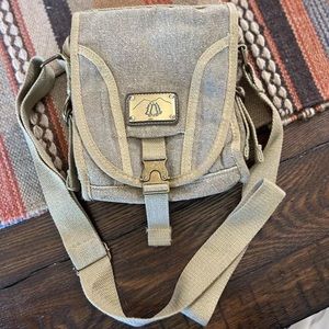 Sage Green Canvas Nature Crossbody Bag